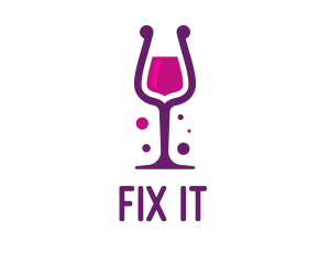 Purple Wine Glass logo design