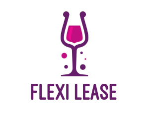 Purple Wine Glass logo design