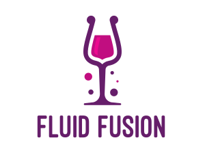 Purple Wine Glass logo design