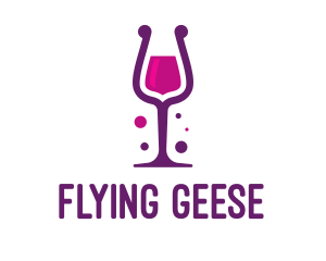 Purple Wine Glass logo design