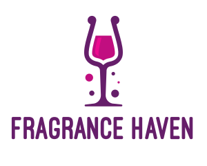 Purple Wine Glass logo design