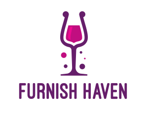 Purple Wine Glass logo design