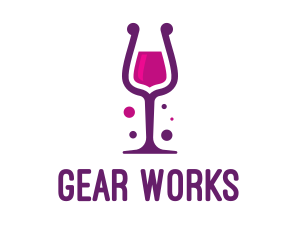 Purple Wine Glass logo design