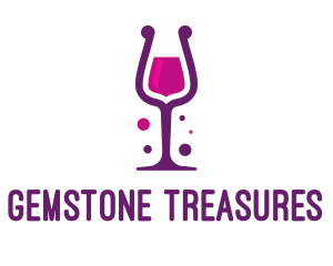 Purple Wine Glass logo design