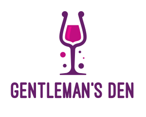 Purple Wine Glass logo design