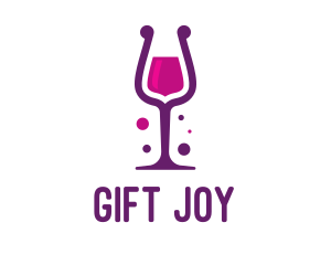 Purple Wine Glass logo design