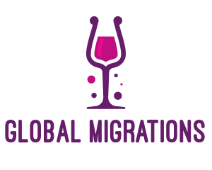 Purple Wine Glass logo design