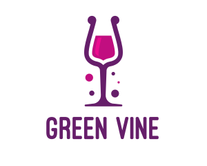 Purple Wine Glass logo design