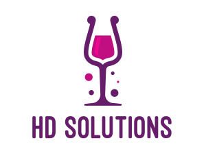 Purple Wine Glass logo design