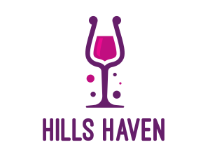 Purple Wine Glass logo design