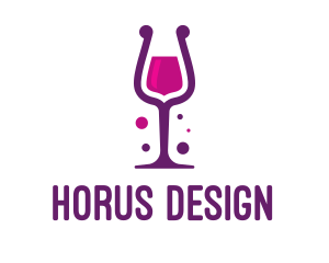 Purple Wine Glass logo design