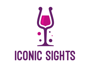 Purple Wine Glass logo design