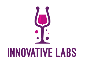 Purple Wine Glass logo design