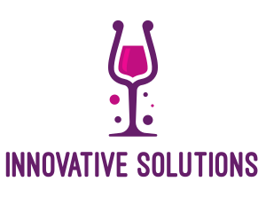 Purple Wine Glass logo design