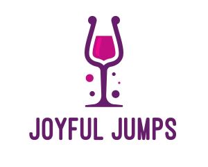 Purple Wine Glass logo design