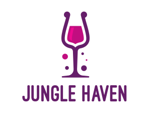 Purple Wine Glass logo design