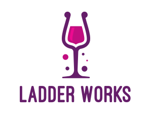 Purple Wine Glass logo design