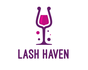 Purple Wine Glass logo design