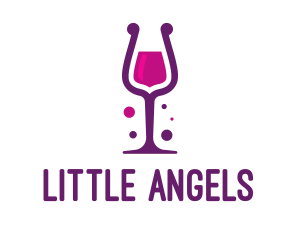 Purple Wine Glass logo design