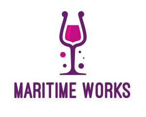 Purple Wine Glass logo design