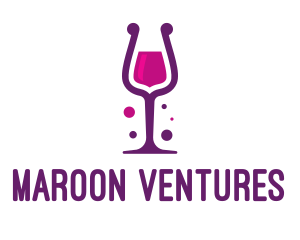 Purple Wine Glass logo design