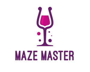 Purple Wine Glass logo design