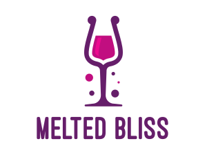 Purple Wine Glass logo design