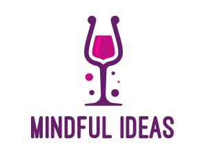 Purple Wine Glass logo design