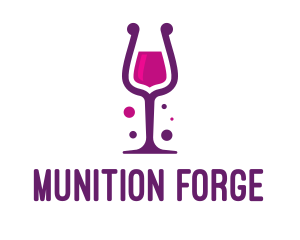 Purple Wine Glass logo design