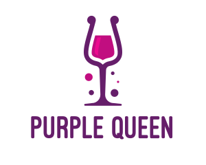 Purple Wine Glass logo design