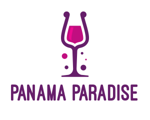 Purple Wine Glass logo design