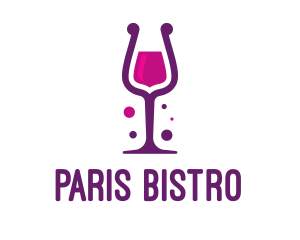 Purple Wine Glass logo design