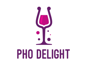 Purple Wine Glass logo design