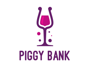 Purple Wine Glass logo design