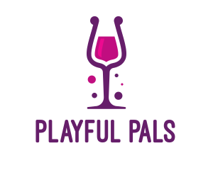 Purple Wine Glass logo design