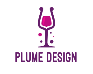 Purple Wine Glass logo design