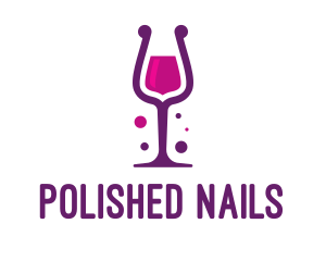 Purple Wine Glass logo design