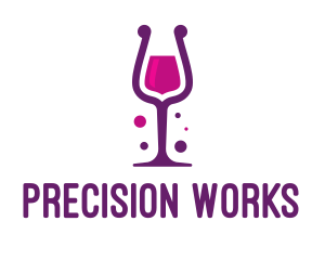 Purple Wine Glass logo design