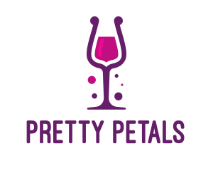 Purple Wine Glass logo design