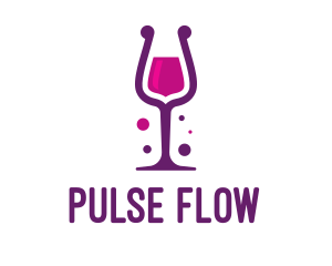 Purple Wine Glass logo design