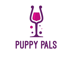 Purple Wine Glass logo design