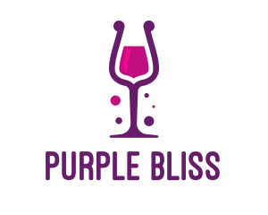 Purple Wine Glass logo design