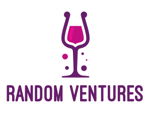 Purple Wine Glass logo design