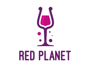 Purple Wine Glass logo design