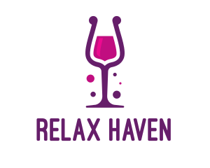 Purple Wine Glass logo design