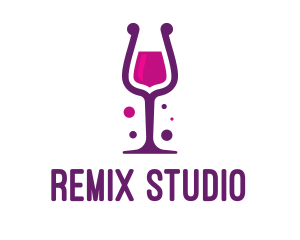 Purple Wine Glass logo design