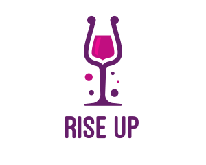 Purple Wine Glass logo design