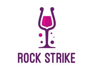 Purple Wine Glass logo design