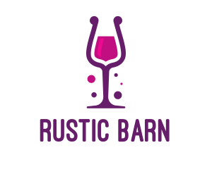 Purple Wine Glass logo design