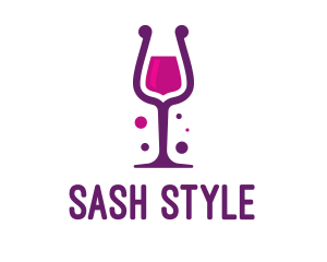 Purple Wine Glass logo design